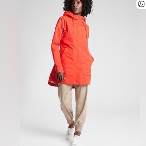 Athleta Orange “Forecast” Rain Coat Small